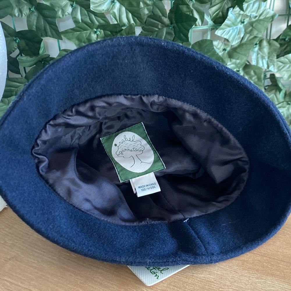 NWT Isabel Garreton 100% Wool Dark Blue Bucket Hat - Picture 8 of 9